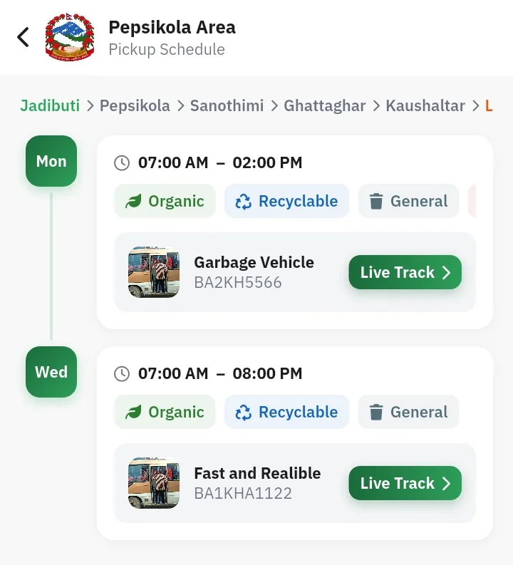 NepTrack Route Compliance