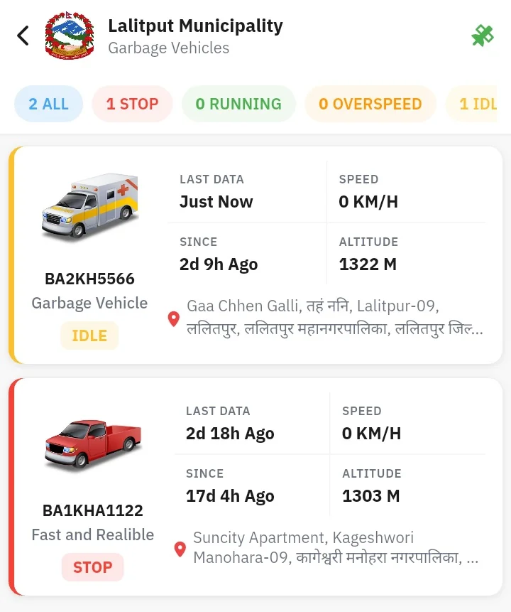 NepTrack Municipal Fleet Live Tracking