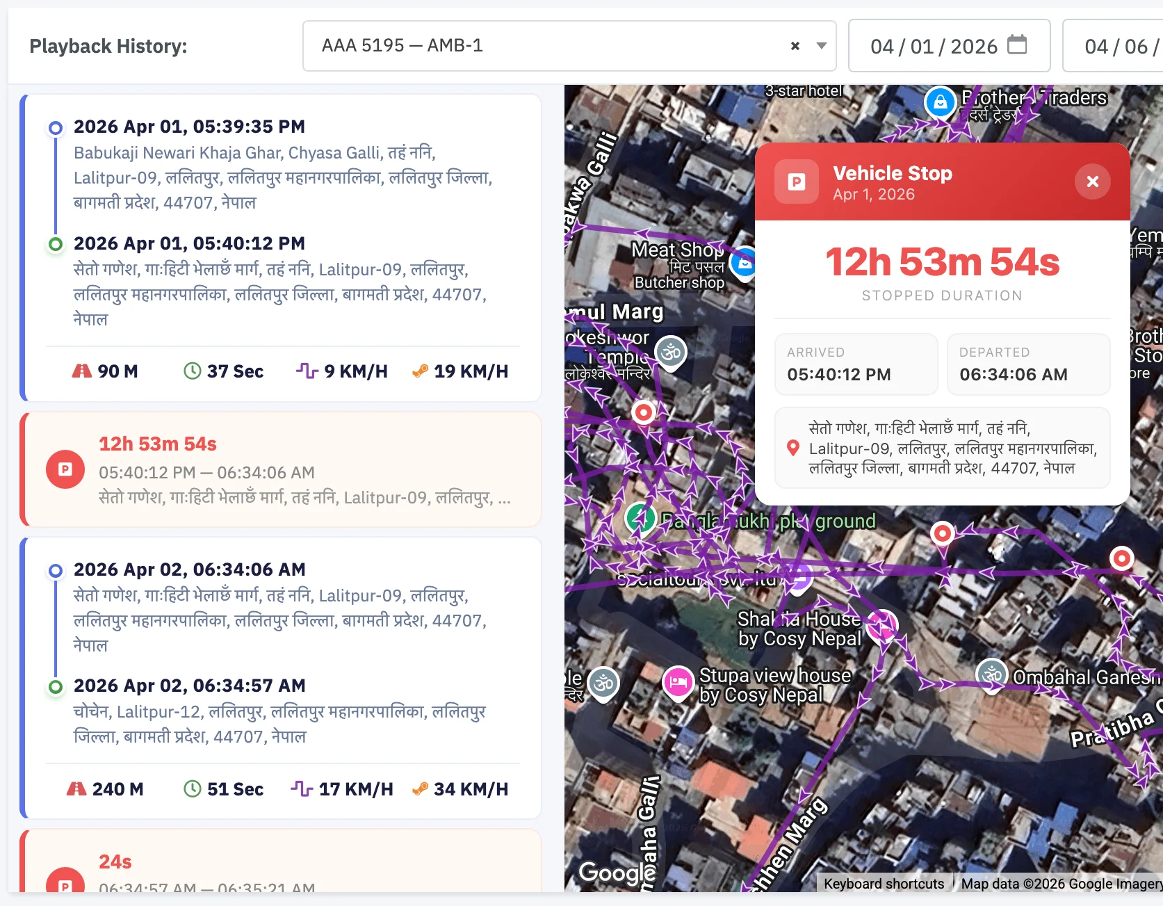 NepTrack Vehicle Reports & Fleet Analytics Dashboard Nepal
