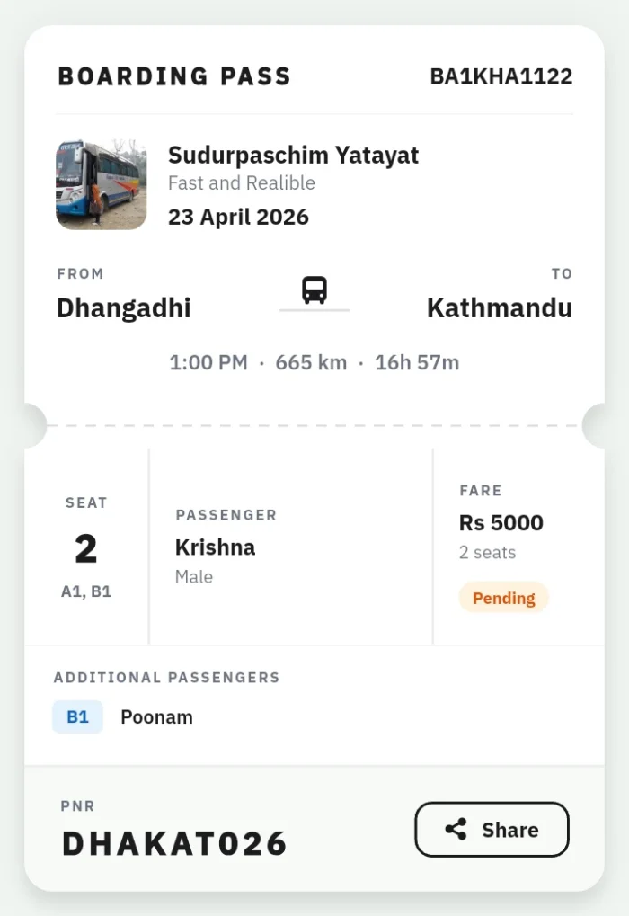 NepTrack Bus Ticketing mobile app for passengers in Nepal